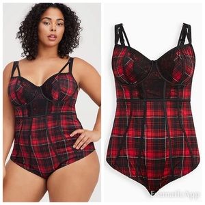 Torrid Red and Black Plaid Chemise